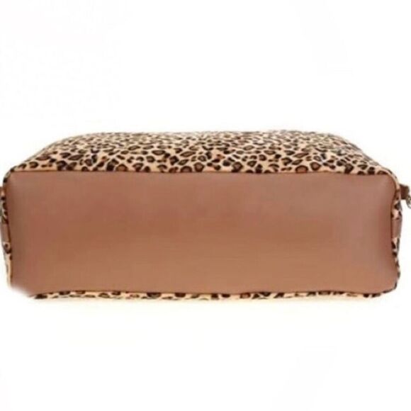 Large Leopard Weekender Tote Duffel Fur Hide Bag For Travel New - Picture 6 of 6